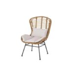 كرسي جانبي من الفولاذ والكتان